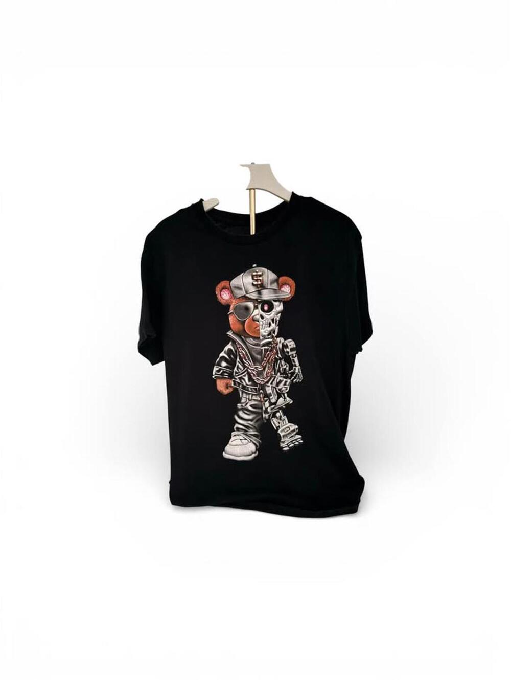 Preowned Streetwear Bear Cyborg Graphic Tee – Black | Size Medium
